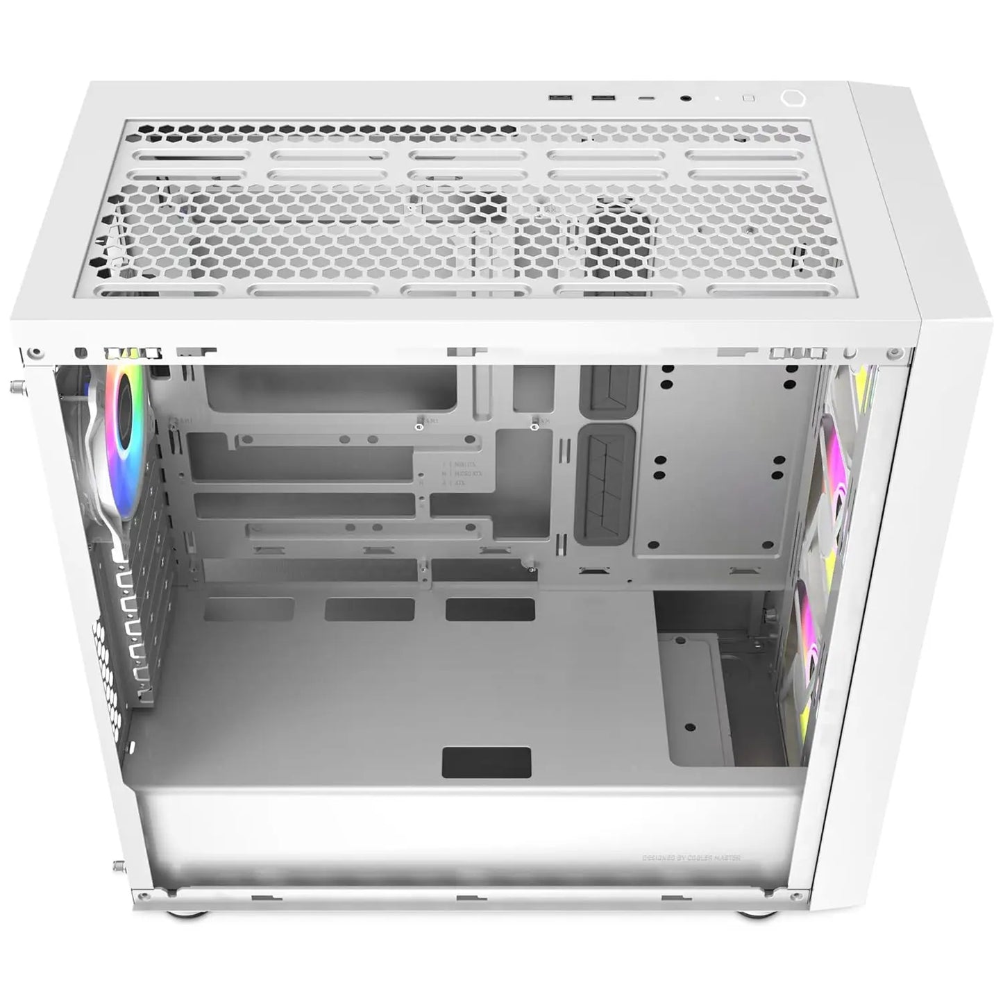 Cooler Master MasterBox 600 ARGB E-ATX Tempered Glass Side Panel Mid Tower Gaming Cabinet - White