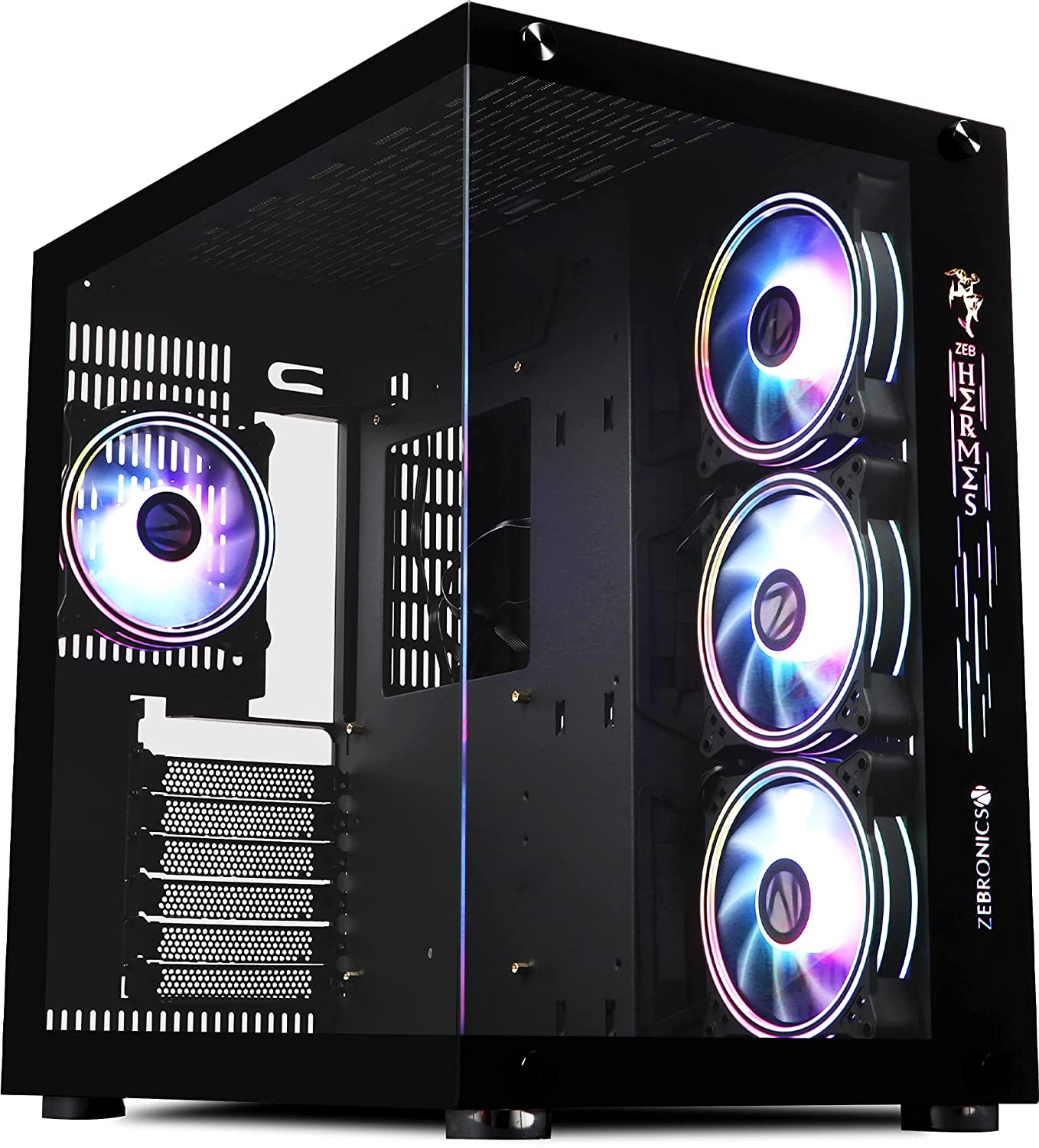 Zebronics Zeb Hermes Premium Gaming Cabinet Tempered Glass Panel