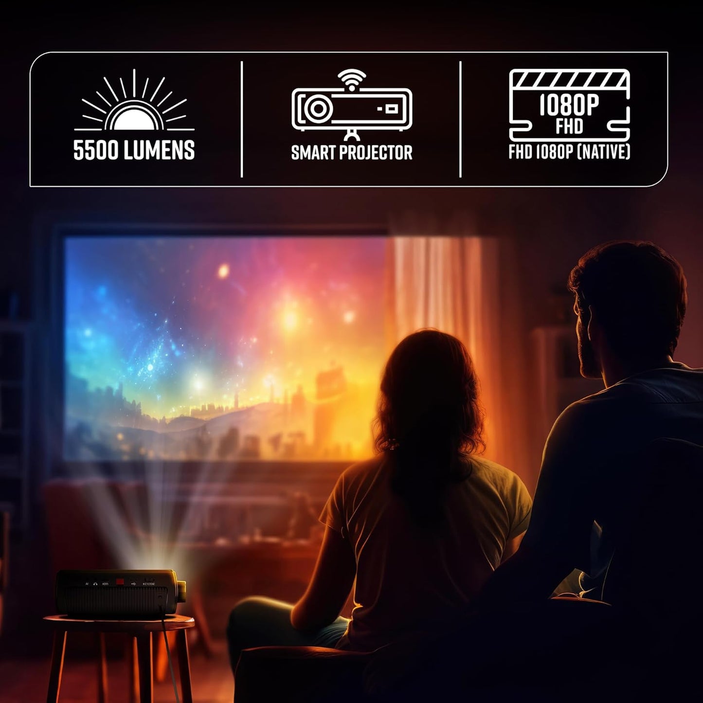 Zebronics Zeb-PIXAPLAY 15 Android Smart LED Projector