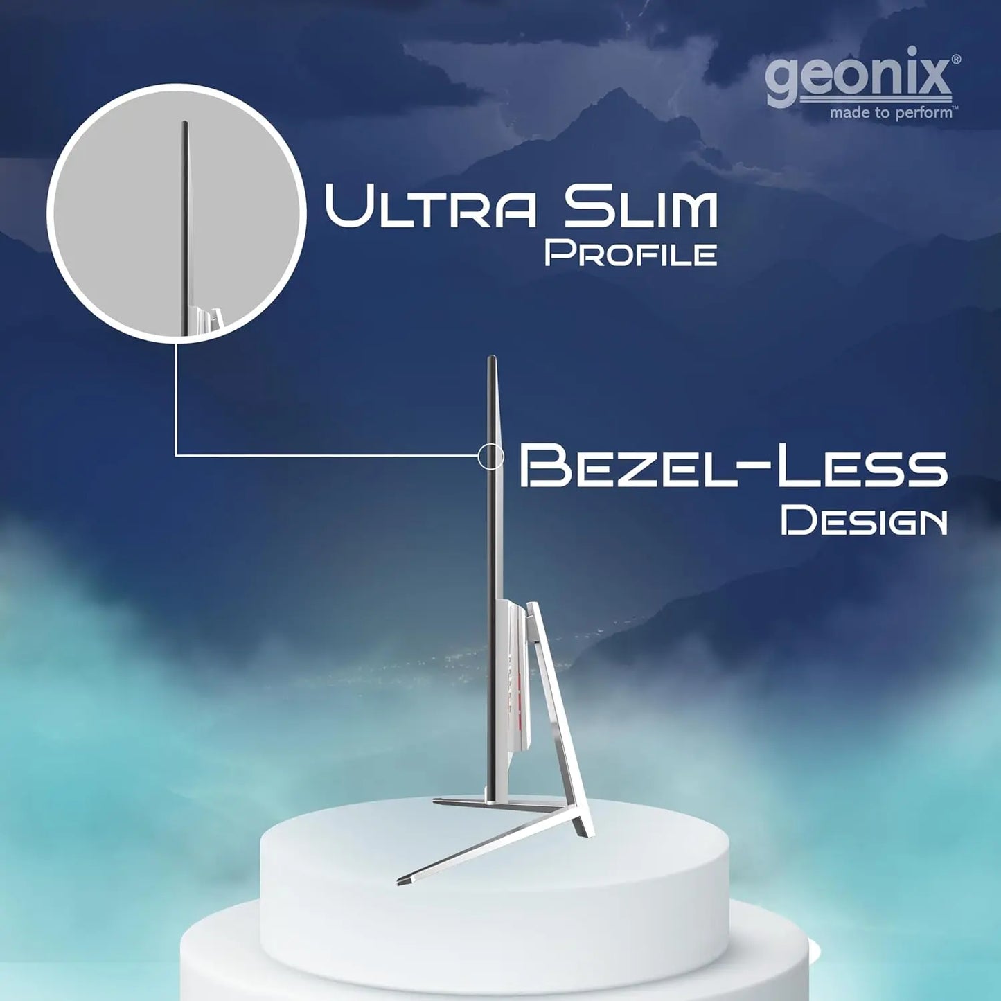 GEONIX Neon 27" 75Hz 1080p FHD Curved Monitor with Dual Integrated Speakers - White My Store