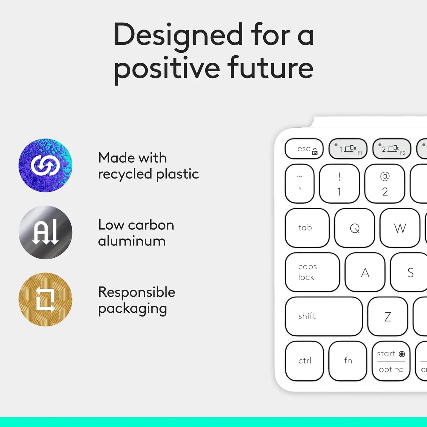 Logitech Keys-to-Go 2 Portable Bluetooth Keyboard for Tablet with Built-in Cover Pale Grey