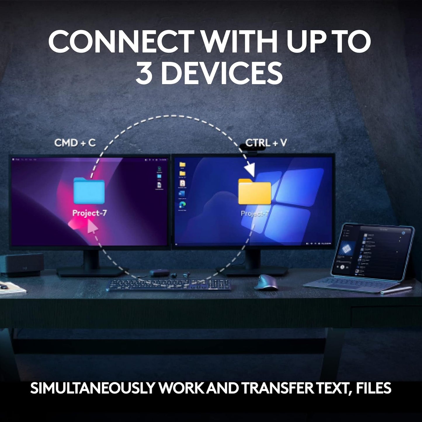 Logitech MX Keys S Combo Performance Wireless Keyboard and Mouse with Palm Rest