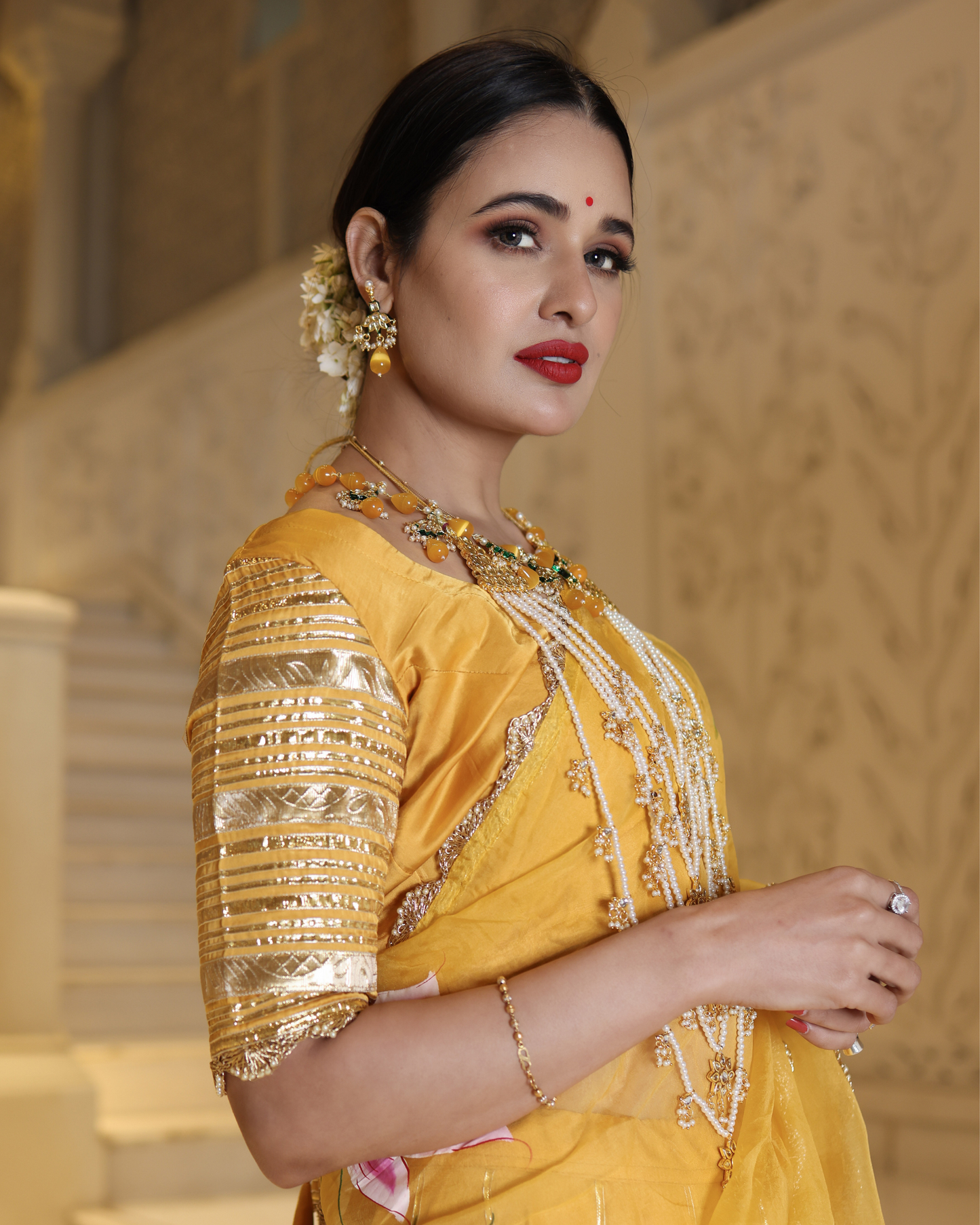 Yellow Slice Handpainted Lehenga Set Quick Cart