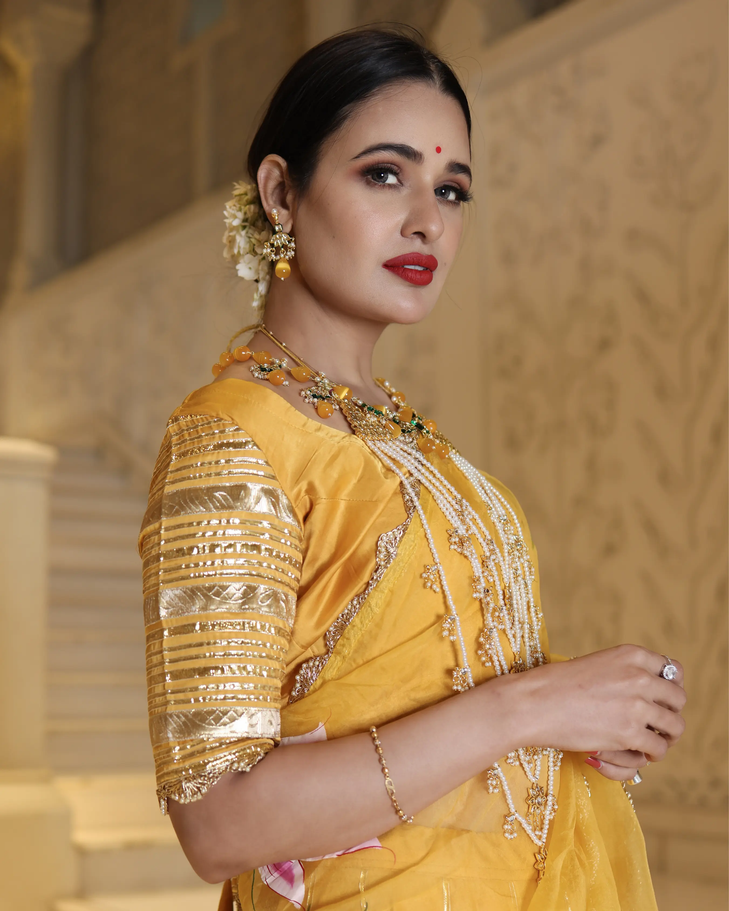 Yellow Slice Handpainted Lehenga Set My Store