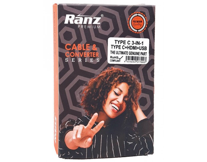 Ranz USB To Type-C Hub 3 Port (HDMI | USB 3.0 | Type-C)