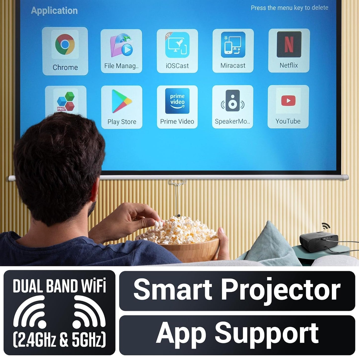 Zebronic Pixaplay 55, Smart Projector, 8000 Lumens, 4K Support