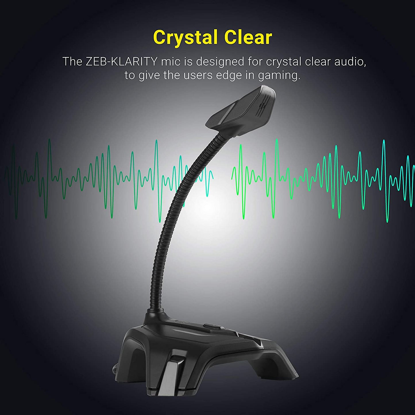 Zebronics Zeb-Klarity USB Gaming Mic for Recording Streaming, compatible with PC, Omni Directional sound pickup, Flexible Neck, Mute Button