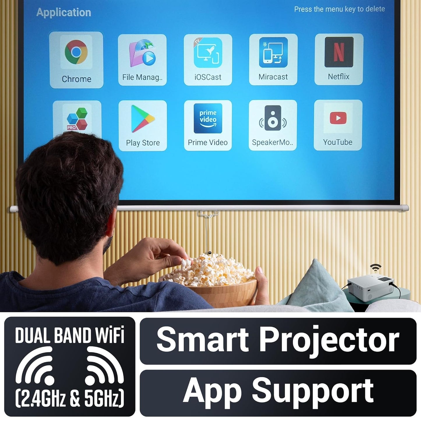 Zebronic Pixaplay 58, Smart Projector, 11500 Lumens, 4K Support