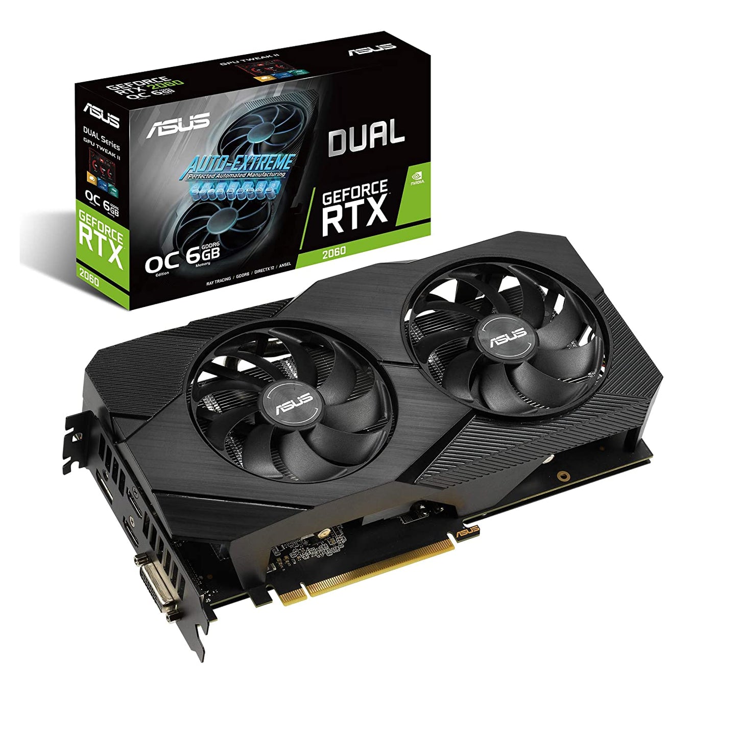 Asus RTX 2060 6GB GDDR6 OC DUAL FAN DUAL-RTX2060-O6G-EVO
