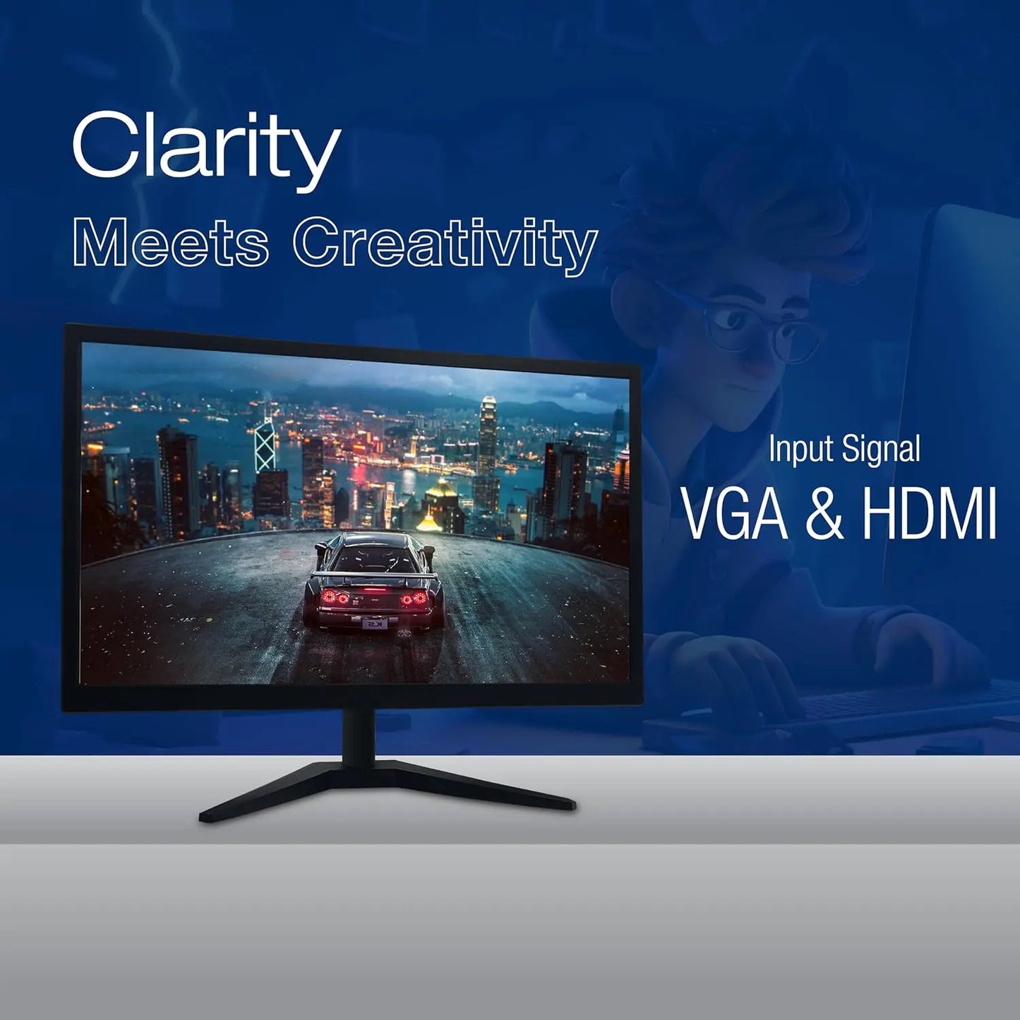 GEONIX 22 Inch (55.88 cm) PC Monitor Full HD LED Back light with VGA & HDMI My Store