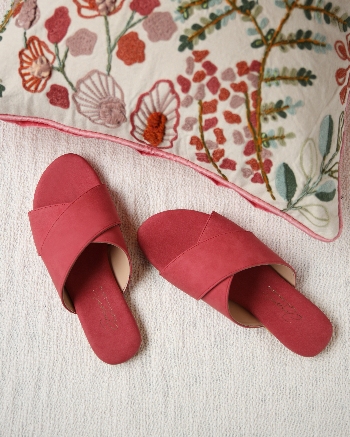 Sunkissed Coral Suede Flats My Store
