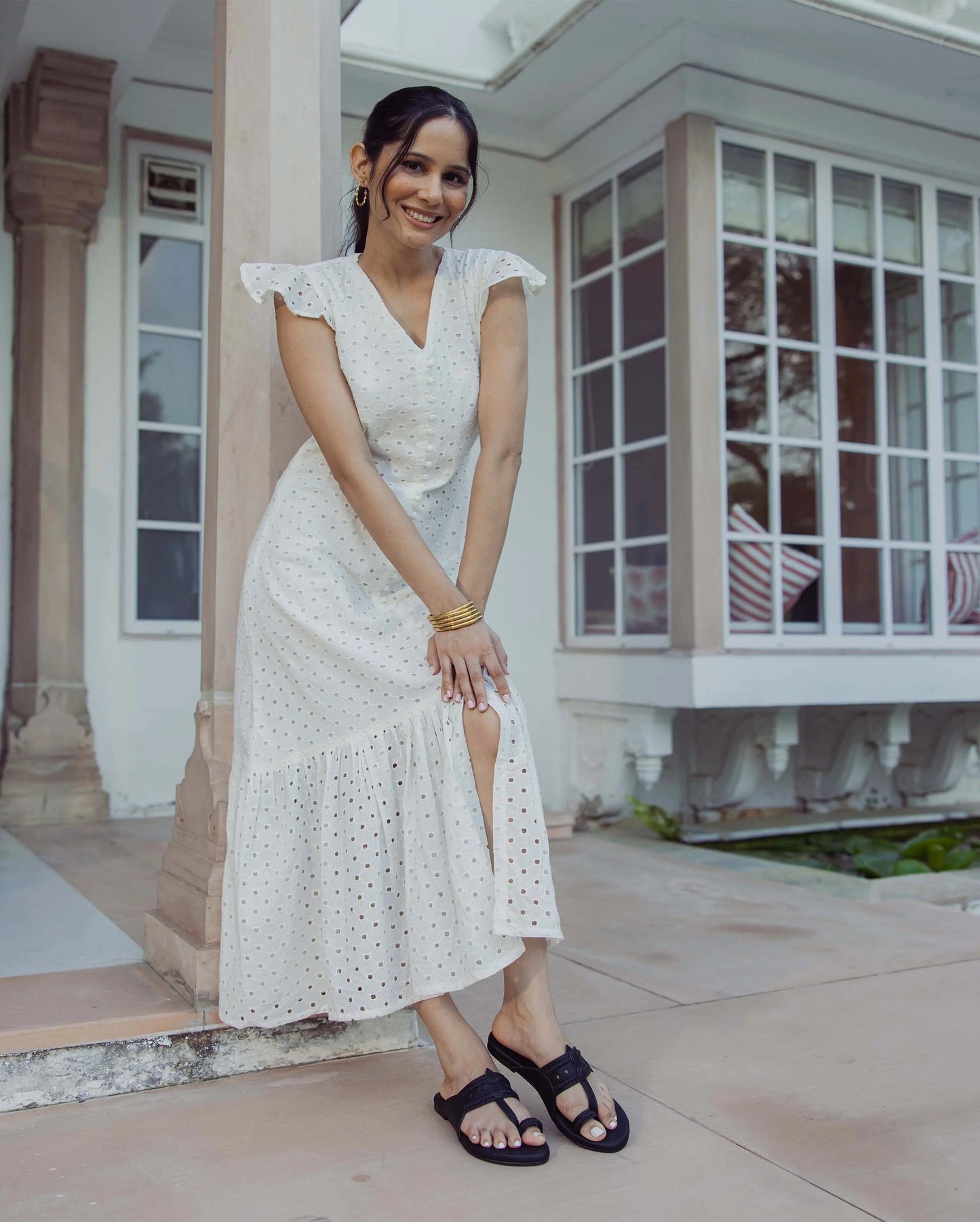 Melanie Black Solid Kolha Flats My Store