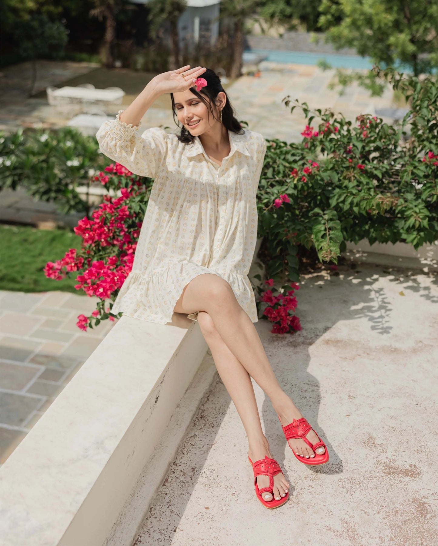 Indian Red Solid Kolha Flats My Store