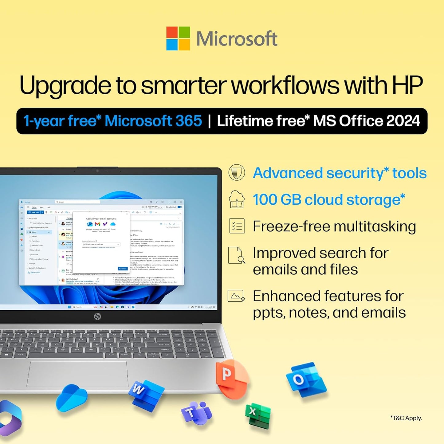 HP Laptop 15.6 Inch, 16GB RAM + 512GB SSD | AMD Ryzen™ 5-7430U processor | AMD Radeon™ Graphics | Windows 11 Home, Silver (15-fc0389AU)