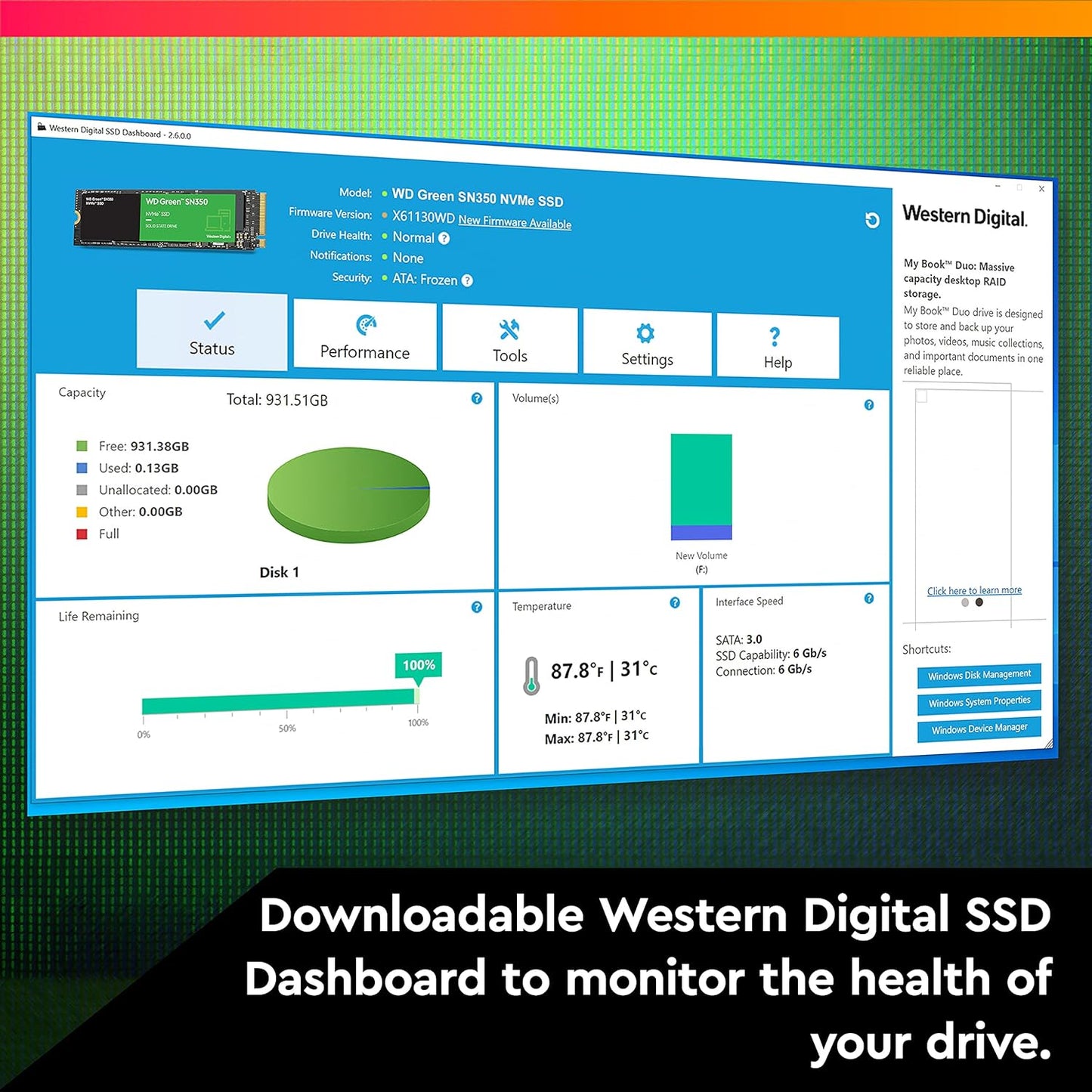 Western Digital WD Green SN350 NVMe 2TB M.2 2280 Internal Solid State Drive