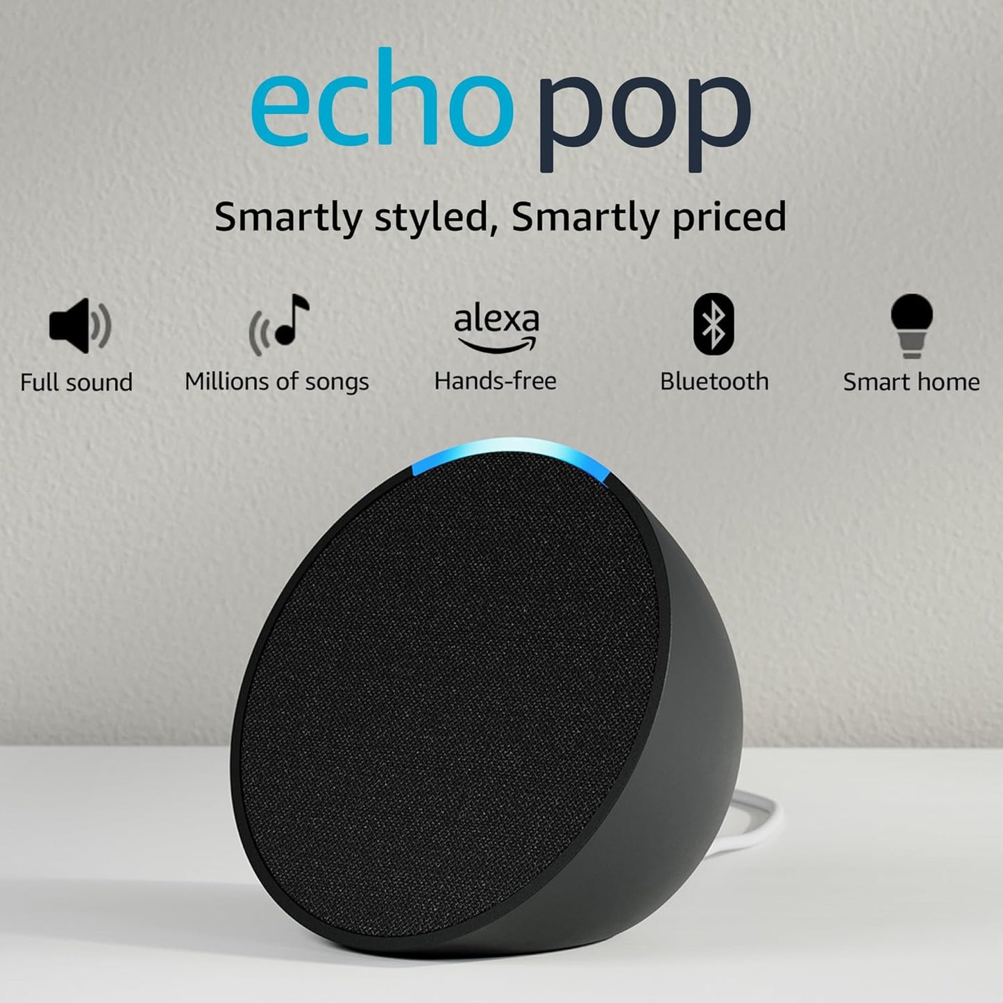 Amazon Echo Pop Alexa Smart Speaker Black