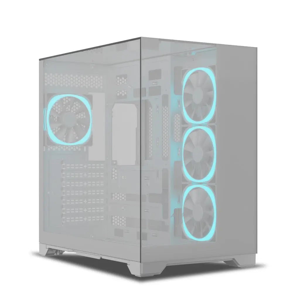 Ant Esports Crystal Mirror Gaming Mid Tower Case-White