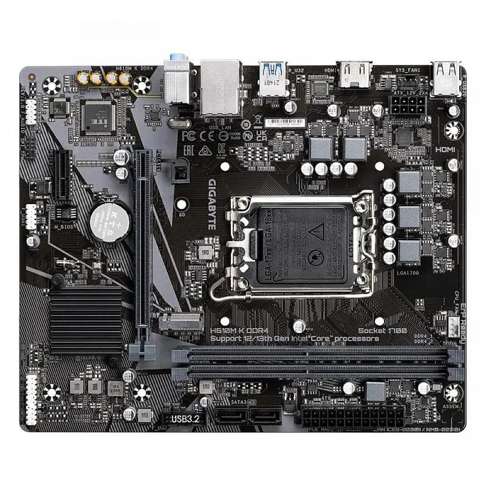 Gigabyte H610M K DDR4 Motherboard for Intel 13th/ 12th Gen Processors - LGA1700 Socket