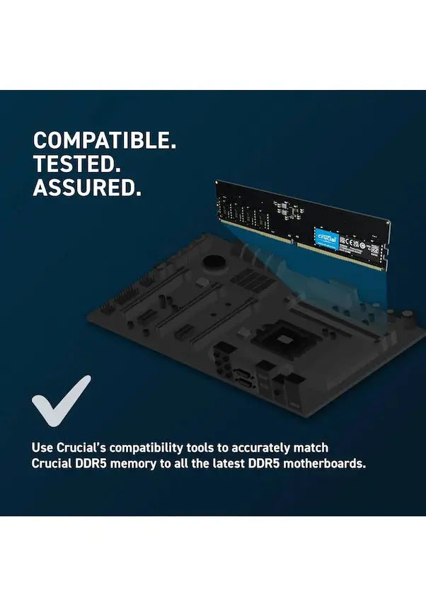 Crucial RAM 16GB DDR5 4800 MHz UDIMM Desktop RAM Memory
