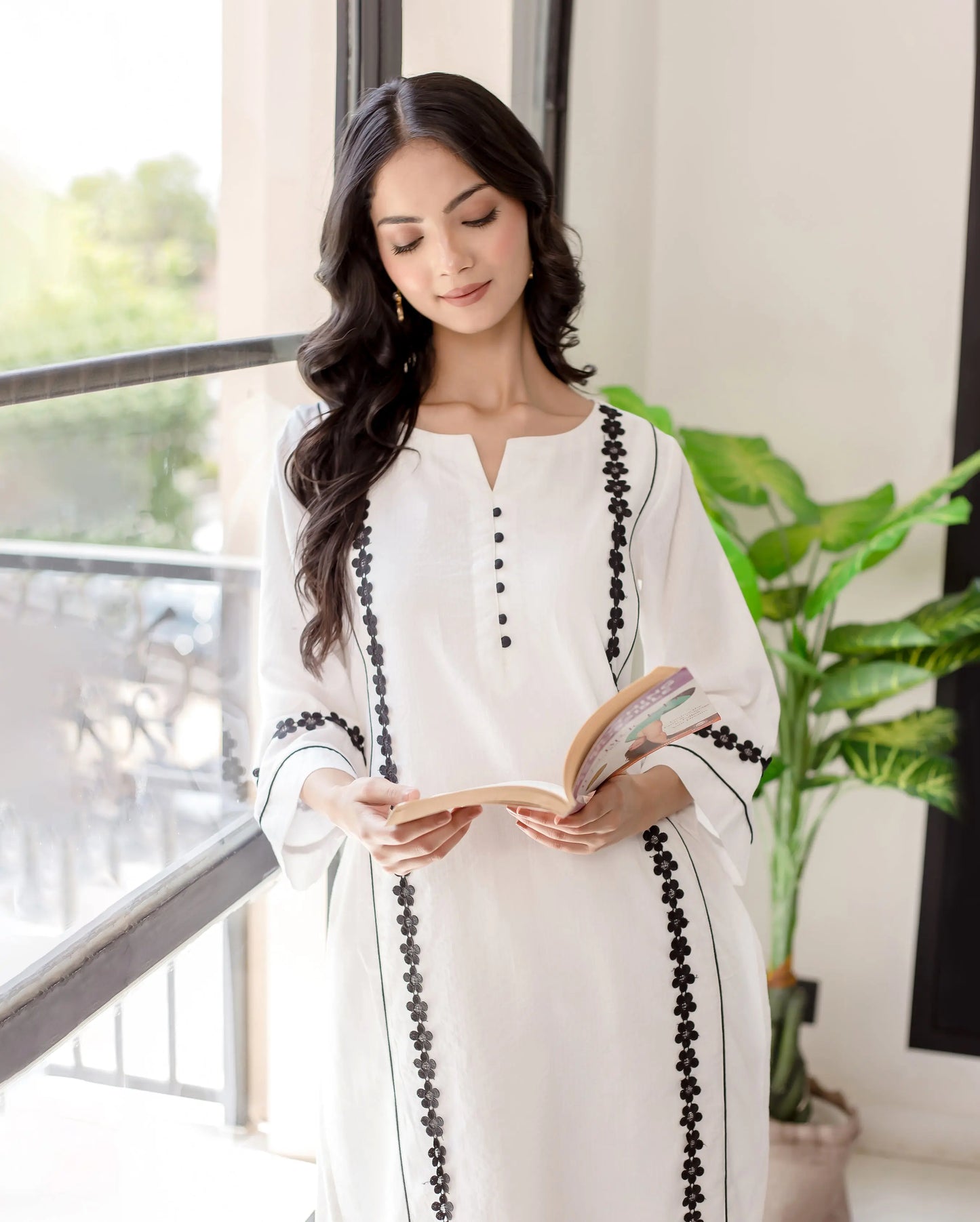 Calla White Solid Cotton Coord Set My Store