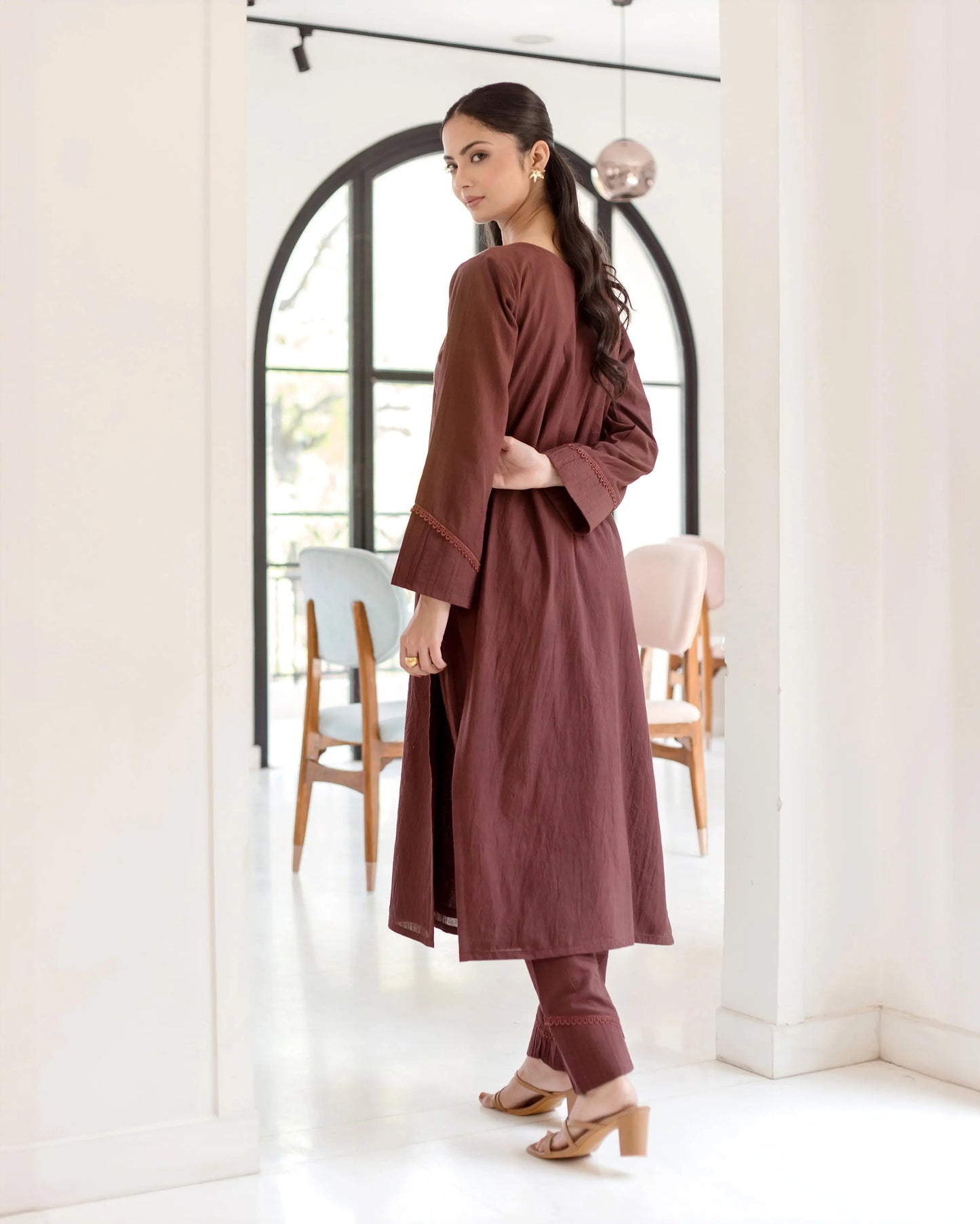 Sepia Bown Solid Cotton Coord Set My Store