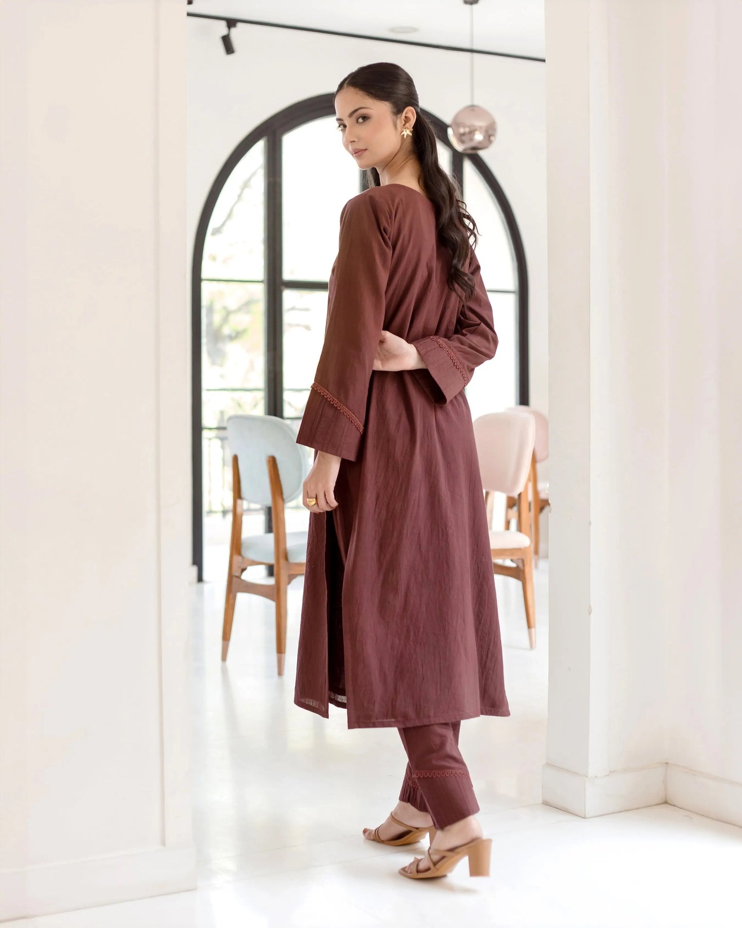 Sepia Bown Solid Cotton Coord Set My Store