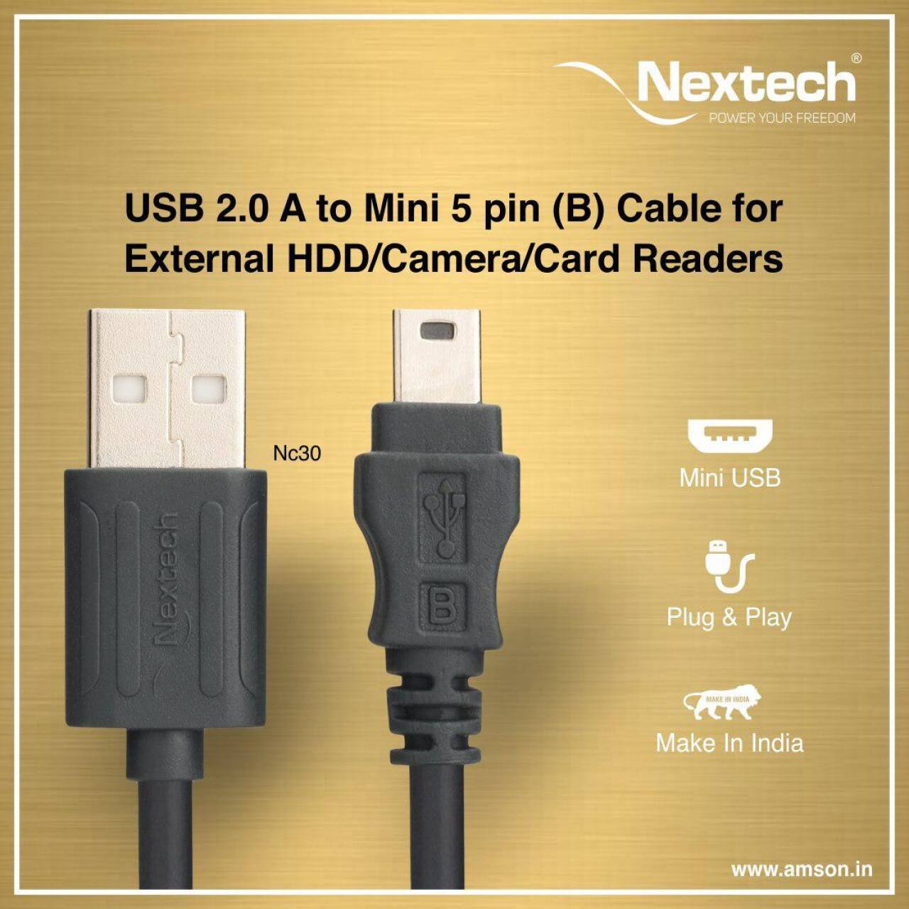 Nextech Usb To Mini Usb Cable 1.5M NC30