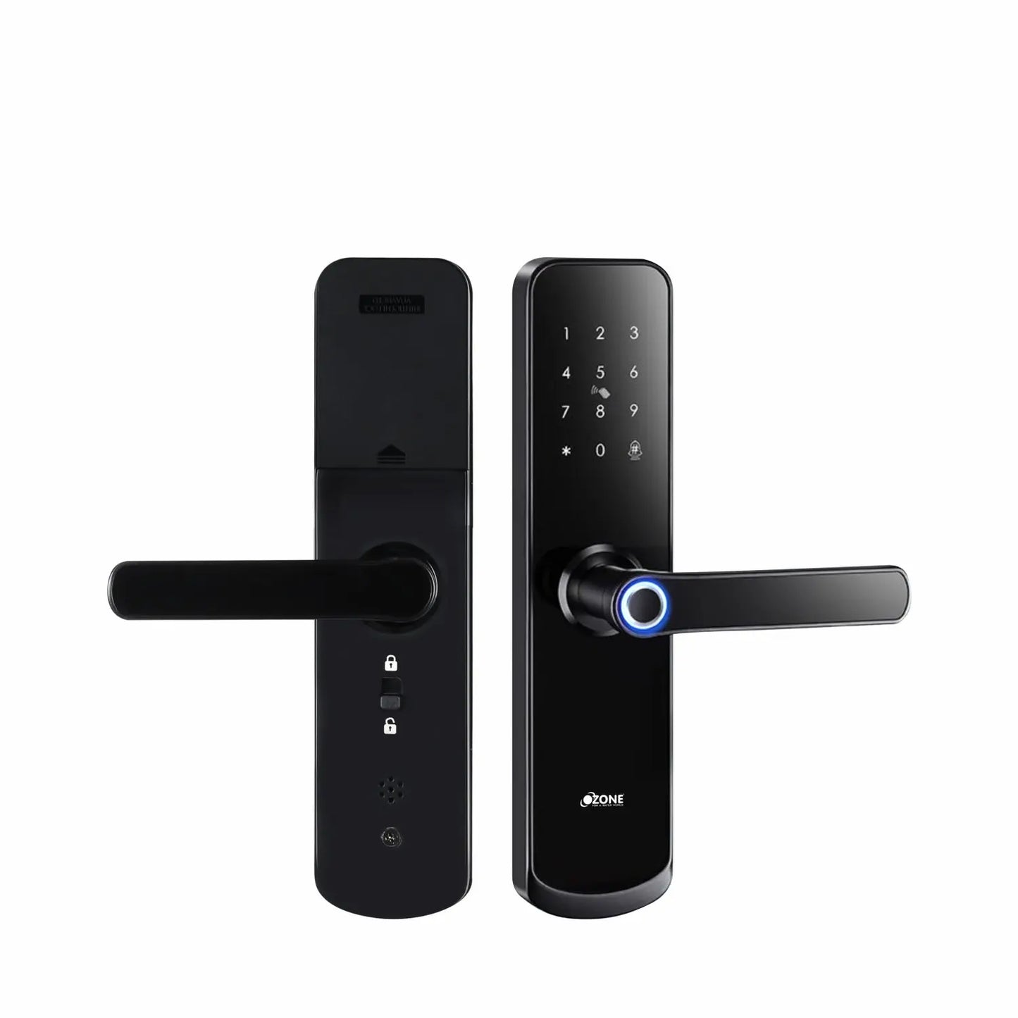 Ozone Morphy Eco -OZ-FDL-04 LIFE BL BLACK Smart Door Lock with 5-way Access | For External Wooden & Metal Doors