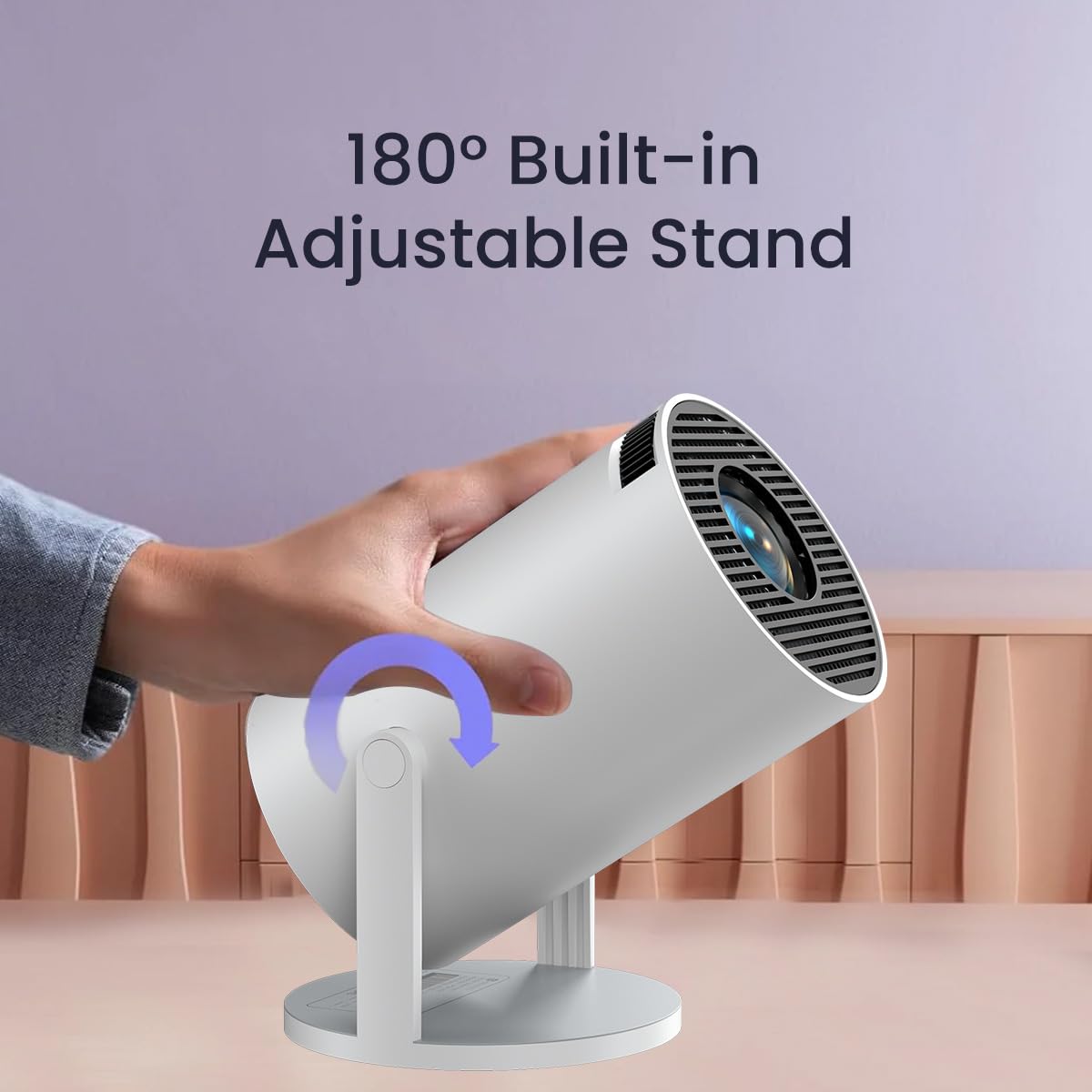 Portronics Beem 440 Smart LED Projector with 720p HD Resolution, Rotatable Design, Built-in Streaming White