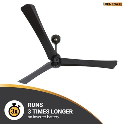 Atomberg Renesa+ 1400 mm BLDC Motor with Remote 3 Blade Ceiling Fan Earth Brown