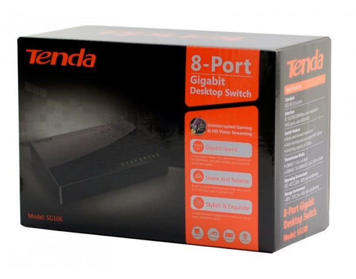 Tenda SG108 8 Port 10/100/1000 Mbps Gigabit Desktop Switch