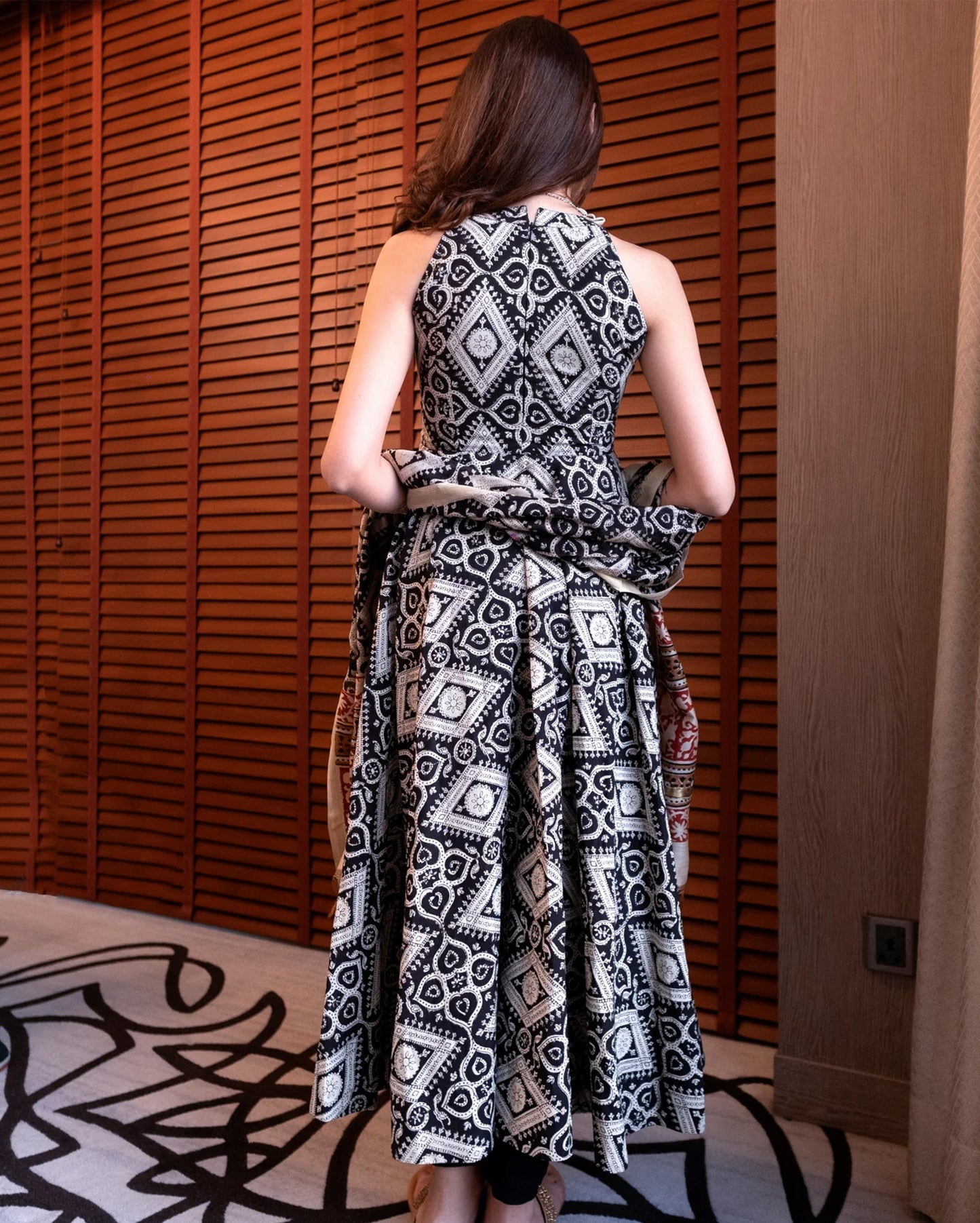 Sable Black Handblock Suit Set My Store