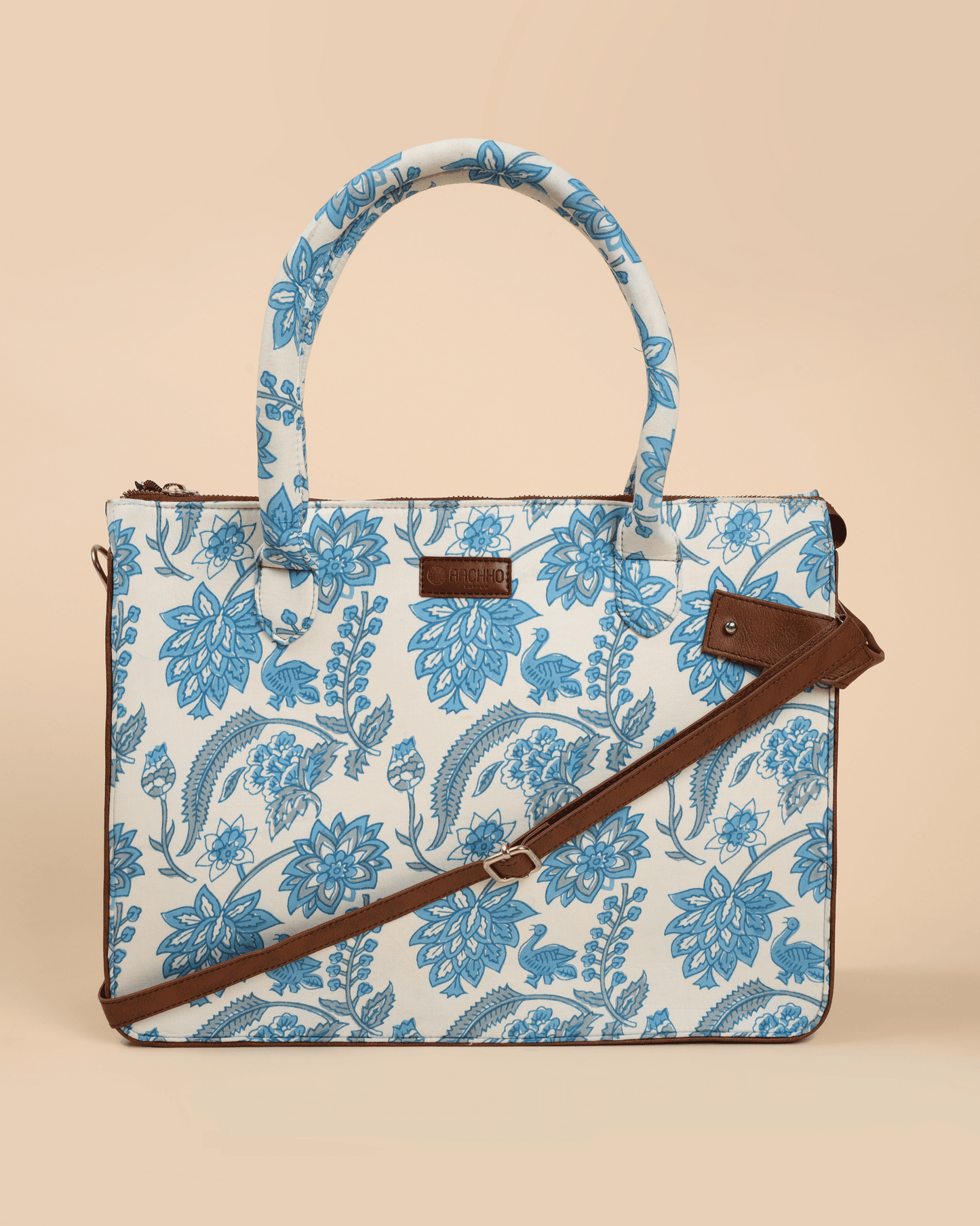 Frosty Blue Handblock Shoulder Bag My Store