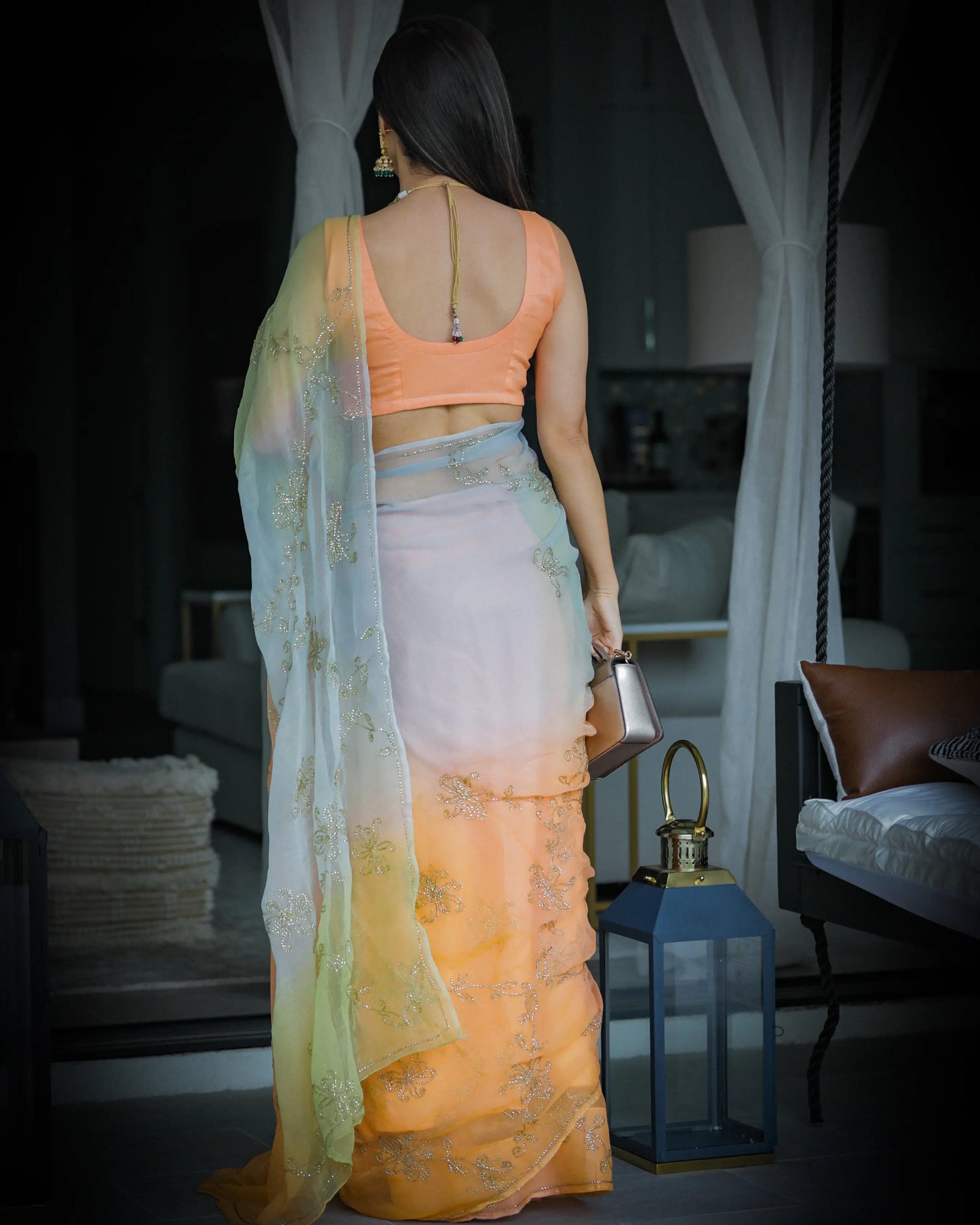 Yellow Sunshine Pure Chiffon Saree My Store