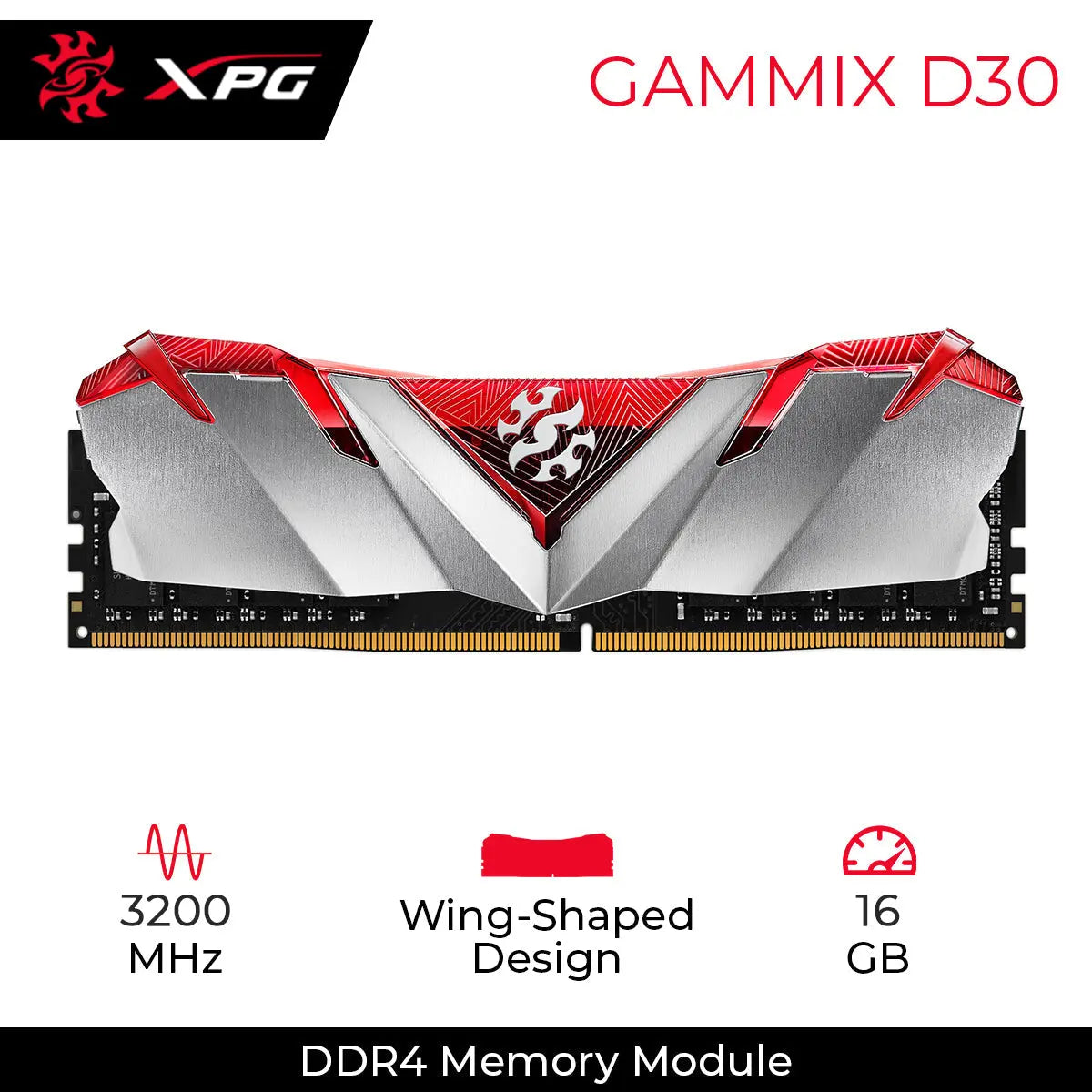 XPG GAMMIX D30 16GB 3200MHz DDR4 UDIMM Desktop Gaming Memory