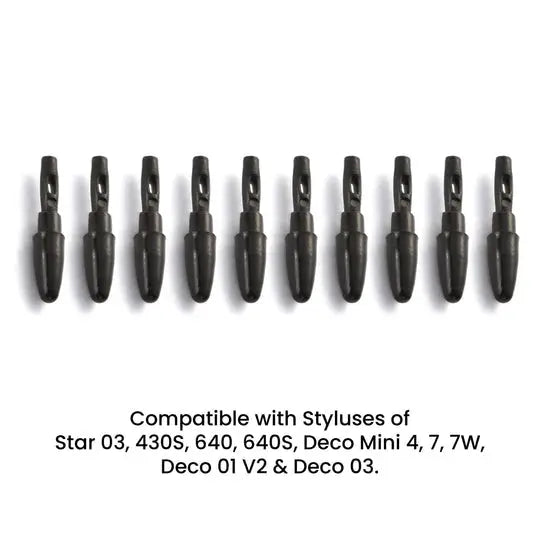 XPPen Tablet Nibs AC04 for P01, P05, P03 stylus Pack Of 10 for (Star 01, 02, 03, G430, G430S, G540, G640 & Star 06), P05 stylus ( Deco 03, Star G640S, Artist 15.6, Artist 13.3V2, Deco 01 v2 ) & ( Star 04, 05 & Deco 01)