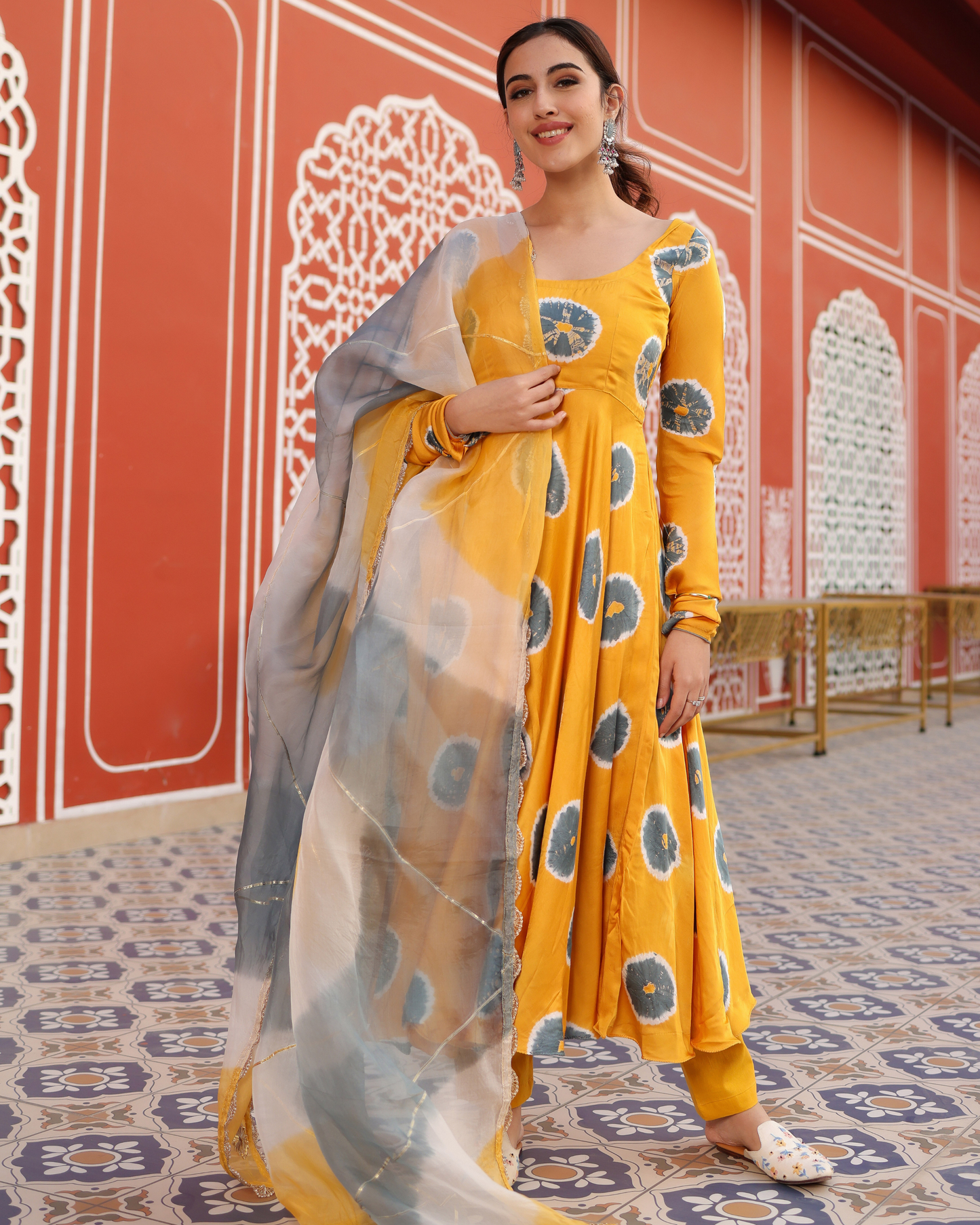 Yellow Pumpkin Tie And Dye Suit Set My Store