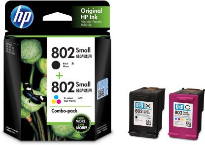 HP 802 2-pack Small Black/Tri-color Original Ink Cartridges