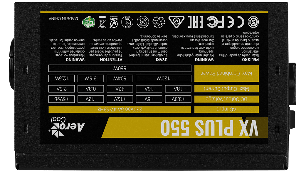 Aerocool SMPS 550W VX PLUS 550