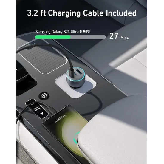 EVM CAR CHARGER 38W WITH TYPE-C USB 3.0 PORT