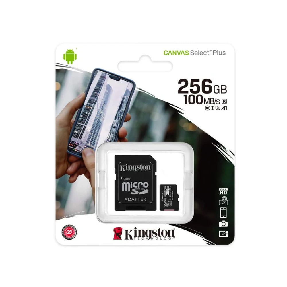 Kingston Canvas Select plus 256GB Micro SD Card Class 10