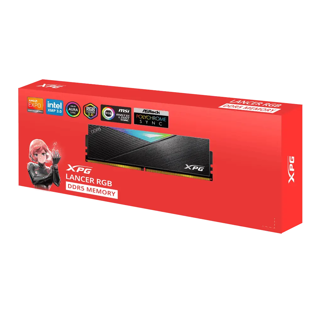 Adata XPG LANCER 32GB DDR5 RAM 6000MHz CL30 RGB Gaming Desktop Memory