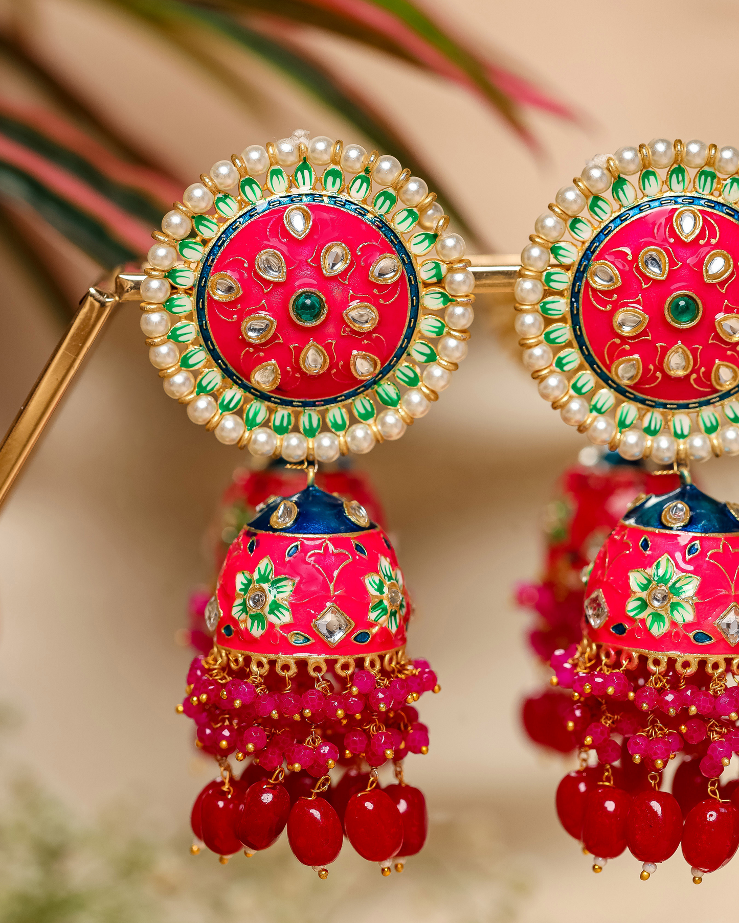 Roseate Handcrafted Brass Earrings Quick Cart