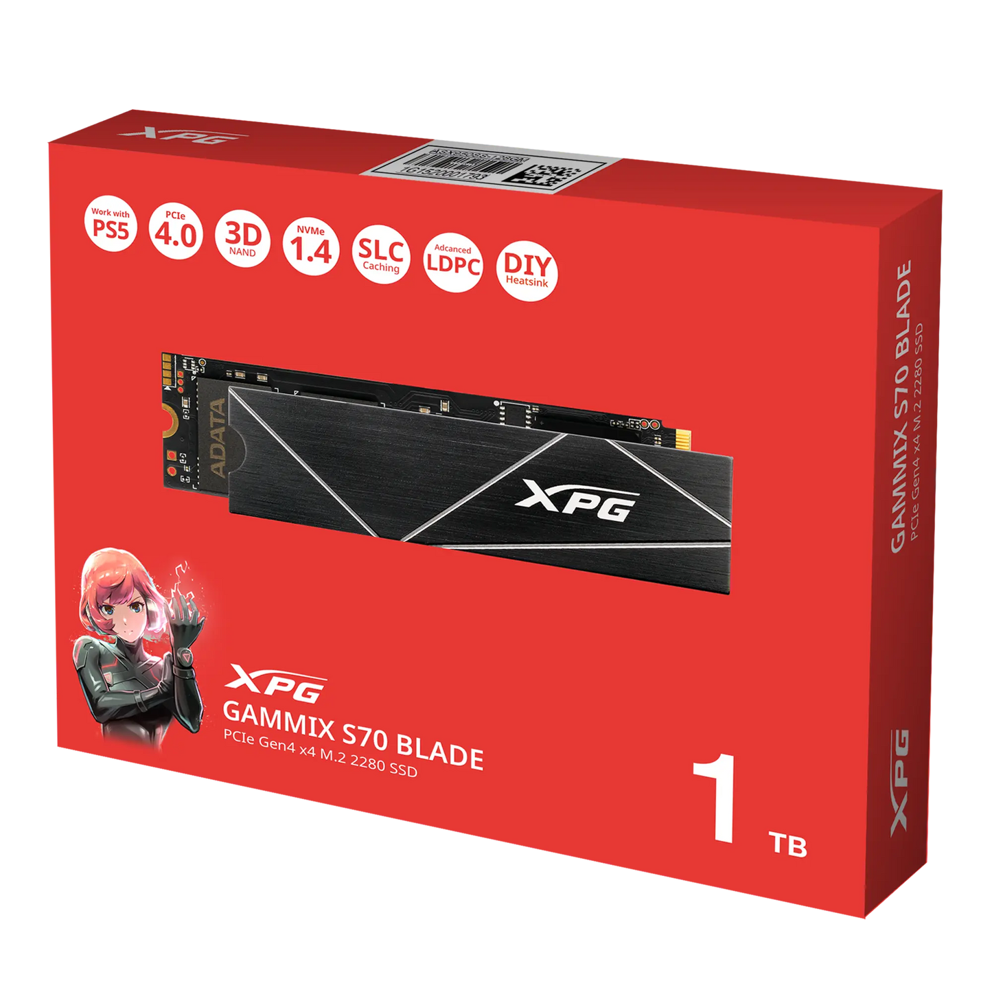XPG GAMMIX S70 Blade M.2 NVME 1TB PCIe Gen4 Internal Solid-State Drive