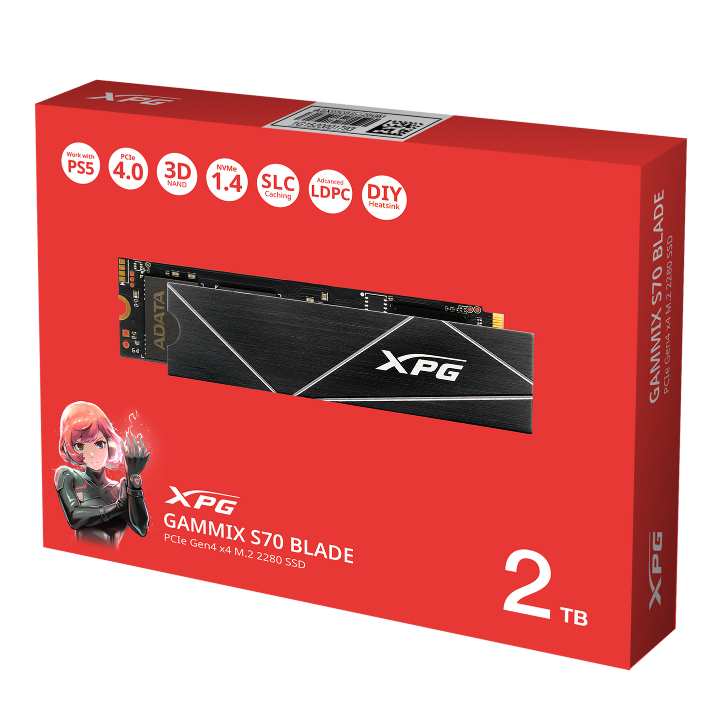 XPG GAMMIX S70 Blade M.2 NVME 2TB PCIe Gen4 Internal Solid-State Drive