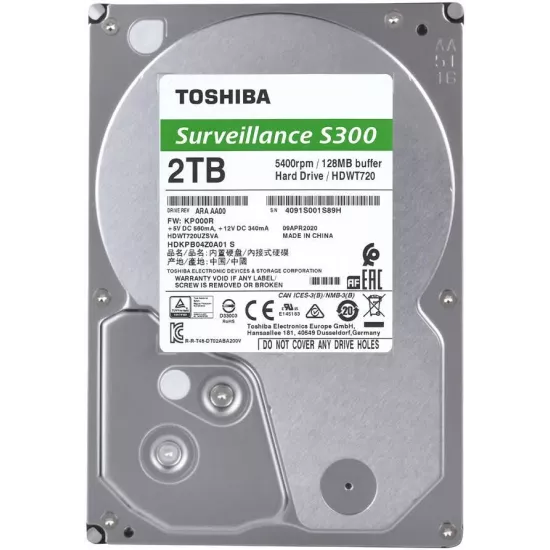 Toshiba 2TB SATA 3.5 Inch Surveillance Hard Disk
