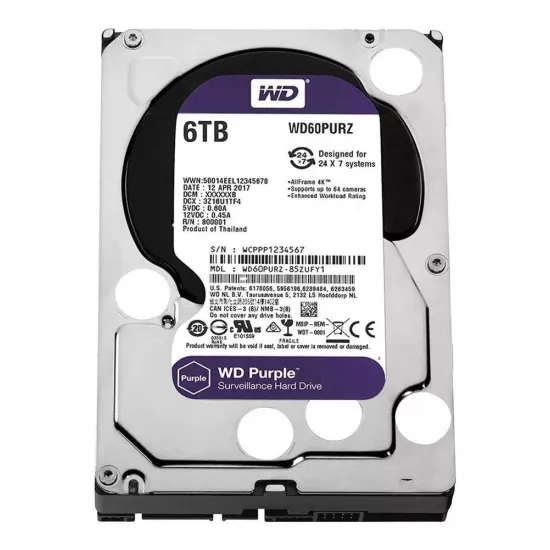 WD 6TB PURPLE SATA 3.5 Inch Surveillance Hard Disk
