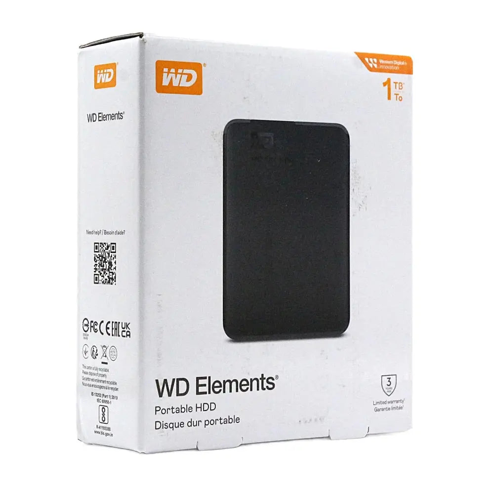 WD External USB Hard Disk Elements 1TB WDBHHG0010BBK