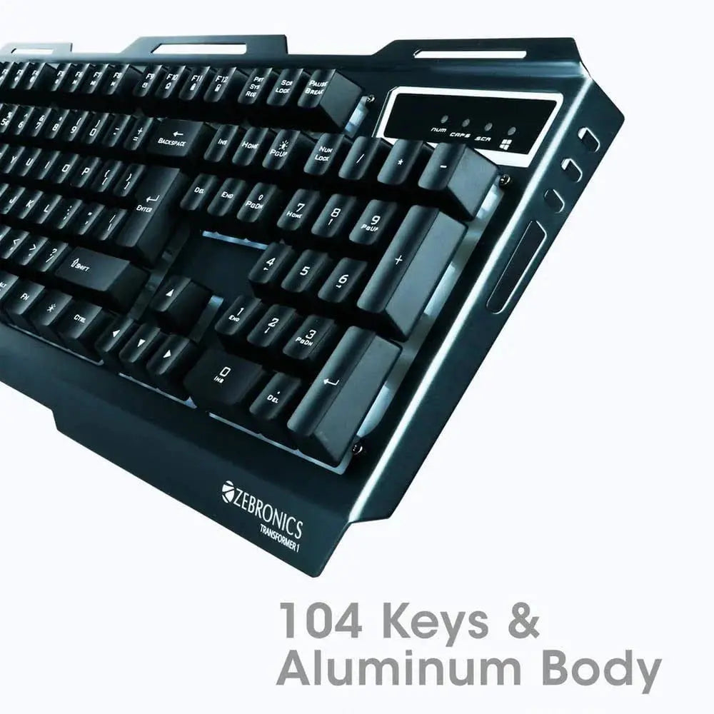 ZEBRONICS GAMING KEYBOARD MOUSE COMBO USB TRANSFORMER