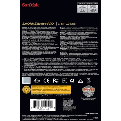 SANDISK 128GB C-FAST CARDS SPEED 525MB